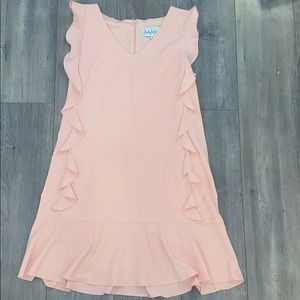 Nicole Miller Studio Pale Pink Ruffle Dress